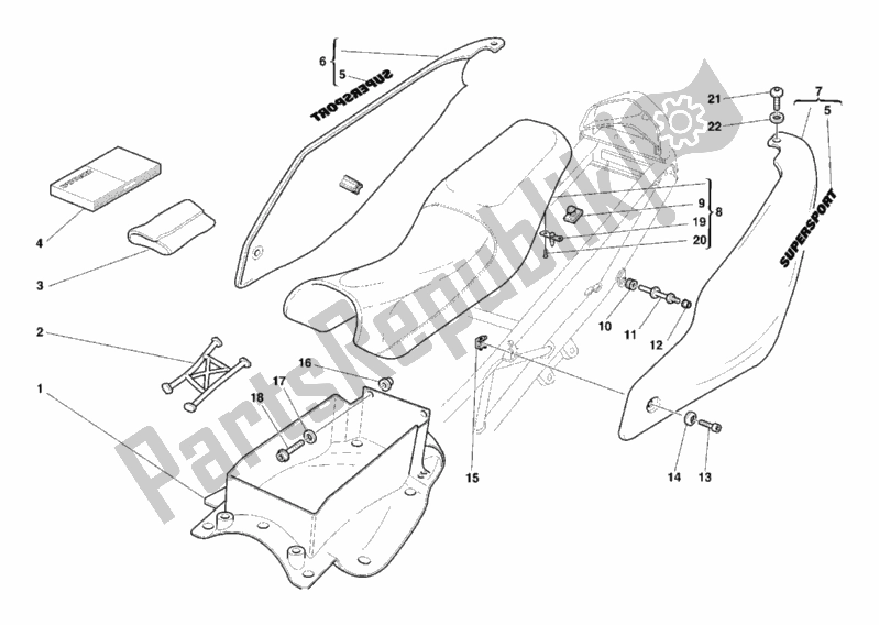 Todas las partes para Asiento de Ducati Supersport 900 SS USA 1999